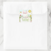 Sticker Carré Plaque-livre de lapin rose (Sac)