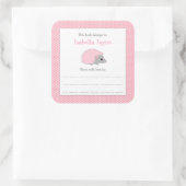 Sticker Carré Plaque-livre fille Hérisson rose (Sac)
