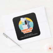 Sticker Carré Plaque-livre pour requin drôle (Enveloppe)