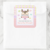 Sticker Carré Plaque-mère rose et violet pour enfants (Sac)