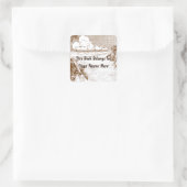 Sticker Carré Plaque modifiable rustique Vintage Palm Tree (Sac)