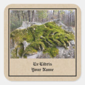 Sticker Carré Plaque Mossy Broken Headstone (Devant)