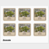 Sticker Carré Plaque Mossy Broken Headstone (Feuille)