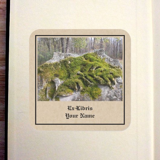 Sticker Carré Plaque Mossy Broken Headstone