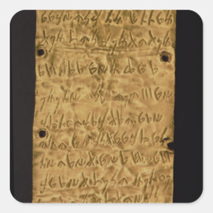 Sticker Carré Plaque or avec inscription phénicienne, de Père No