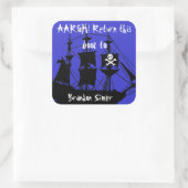 Sticker Carré Plaque pirate — AAArgh ! (Sac)