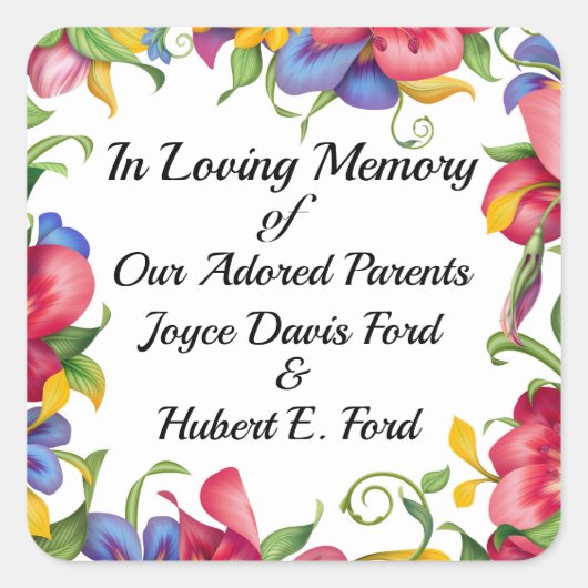 Sticker Carré Plaque Révisée, En Memoriam, Don Carré St (Devant)