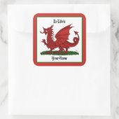 Sticker Carré Plaque rouge Dragon of Wales (Sac)