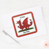 Sticker Carré Plaque rouge Dragon of Wales (Enveloppe)