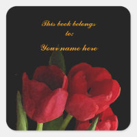 Plaque rouge Tulipes