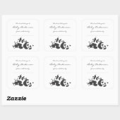 Sticker Carré Plaques baby showers / pandas, genre neutre (Feuille)