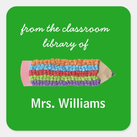 Sticker Carré Plaques-cadeaux pour enseignants personnalisées (Devant)