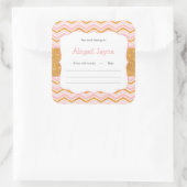 Sticker Carré Plaques de baby shower pour fille parties scintill (Sac)