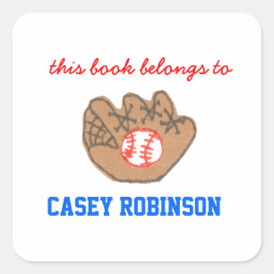 Sticker Carré Plaques de baseball personnalisées pour les enfant