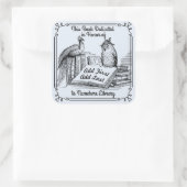 Sticker Carré Plaques de dédicace de bibliothèque, Ajouter un no (Sac)