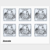 Sticker Carré Plaques de dédicace de bibliothèque, Ajouter un no (Feuille)