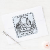 Sticker Carré Plaques de dédicace de bibliothèque, Ajouter un no (Enveloppe)