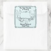 Sticker Carré Plaques de livres Dédication aux enseignants. Pers (Sac)