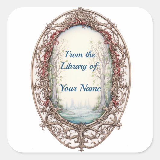 Sticker Carré Plaques de livres Fairy Forest (Devant)
