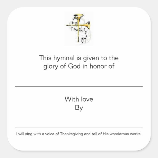 Sticker Carré Plaques Hymnes en l'honneur de (Devant)