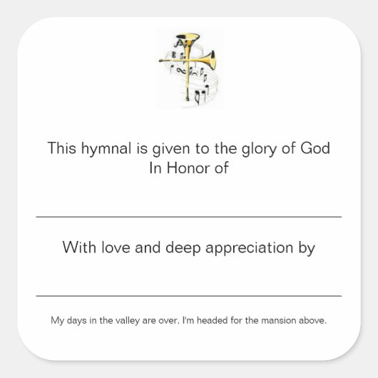 Sticker Carré Plaques Hymnes en l'honneur de (Devant)