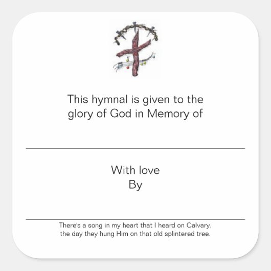 Sticker Carré Plaques Hymnes en mémoire (Devant)