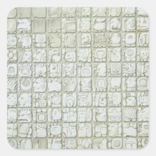 Sticker Carré Plaques of ideographic writing from the Temple of