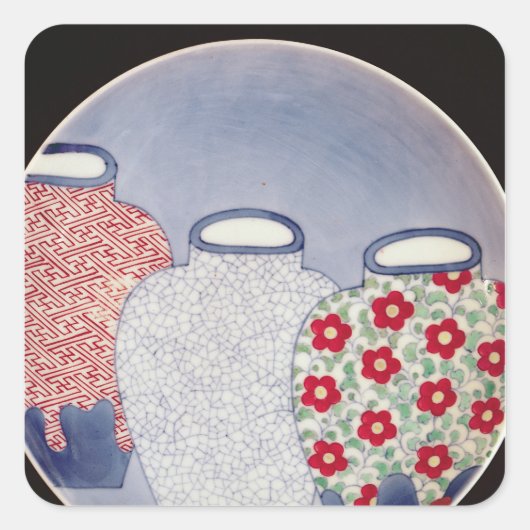 Sticker Carré Plat Nabeshima, Période Edo (Devant)