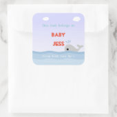 Sticker Carré Plate de livre de baleines mignonne (Sac)