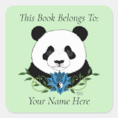 Sticker Carré Plate-forme bleu Panda Bear Lotus (Devant)