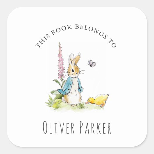 Sticker Carré Plate-forme "Ce livre appartient" aux enfants (Devant)