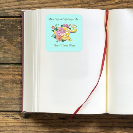 Sticker Carré Plate-forme Python de balle en albinos jaune