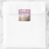Sticker Carré Plateau des petits gâteaux d'anniversaire avec des (Sac)