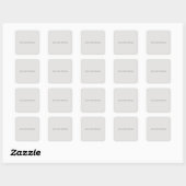 Sticker Carré Platinum Grey Minimalist Plain Modern (Feuille)