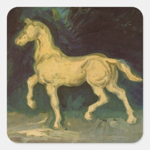 Sticker Carré Plâtre Statuette d'un cheval par Vincent van Gogh
