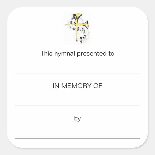 Sticker Carré Plats de cantiques dans la mémoire de (Devant)