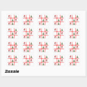 Sticker Carré Playful Gnome Christmas Tic Tac Toe Card (Feuille)