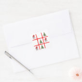 Sticker Carré Playful Gnome Christmas Tic Tac Toe Card (Enveloppe)