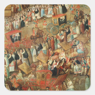 Sticker Carré Plaza Mayor à Mexico, détail des voitures