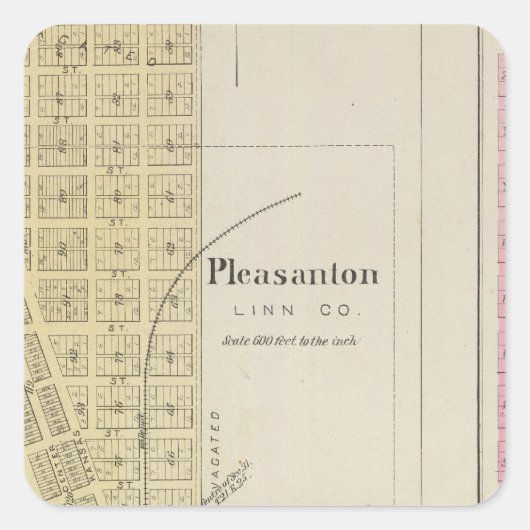 Sticker Carré Pleasanton, Mapleton et Hammond, Kansas (Devant)