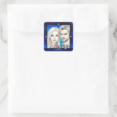 Sticker Carré Pleiadians Extra Terrestres Course avec étoiles (Sac)