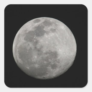 Sticker Carré Pleine lune en noir et blanc. Crédit : Arthur