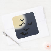 Sticker Carré Pleine lune Halloween avec chauves-souris (Enveloppe)