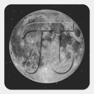 Sticker Carré Pleine lune Pi Day Fun