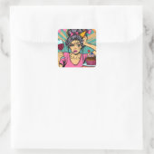 Sticker Carré Pleure si tu veux pop art Anniversaire (Sac)