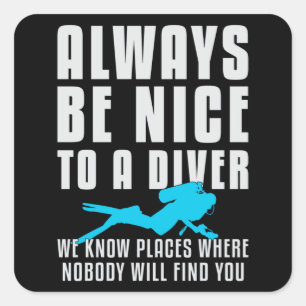 Sticker Carré Plongée Plongée Plongée Plongée Plongée Diver Amus