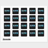 Sticker Carré Plongée Plongée Plongée Plongée Plongée Drôle Idée (Feuille)