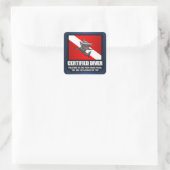 Sticker Carré Plongeur certifié (chaîne alimentaire) (Sac)