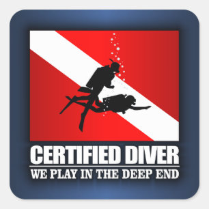 Sticker Carré Plongeur certifié (Deep End)