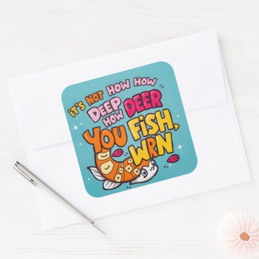 Sticker Carré Plongez dans le plaisir avec ce design fantasque! (Enveloppe)